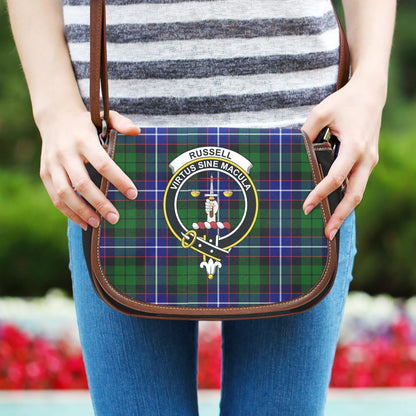 Russell Modern Tartan Crest Saddle Bag