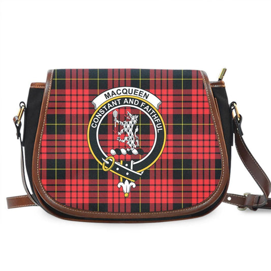 MacQueen Modern Tartan Crest Saddle Bag