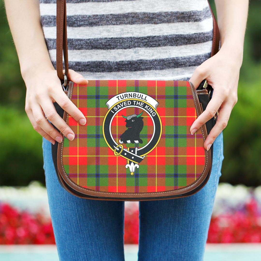 Turnbull Dress Tartan Crest Saddle Bag