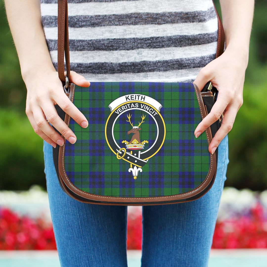 Keith Modern Tartan Crest Saddle Bag