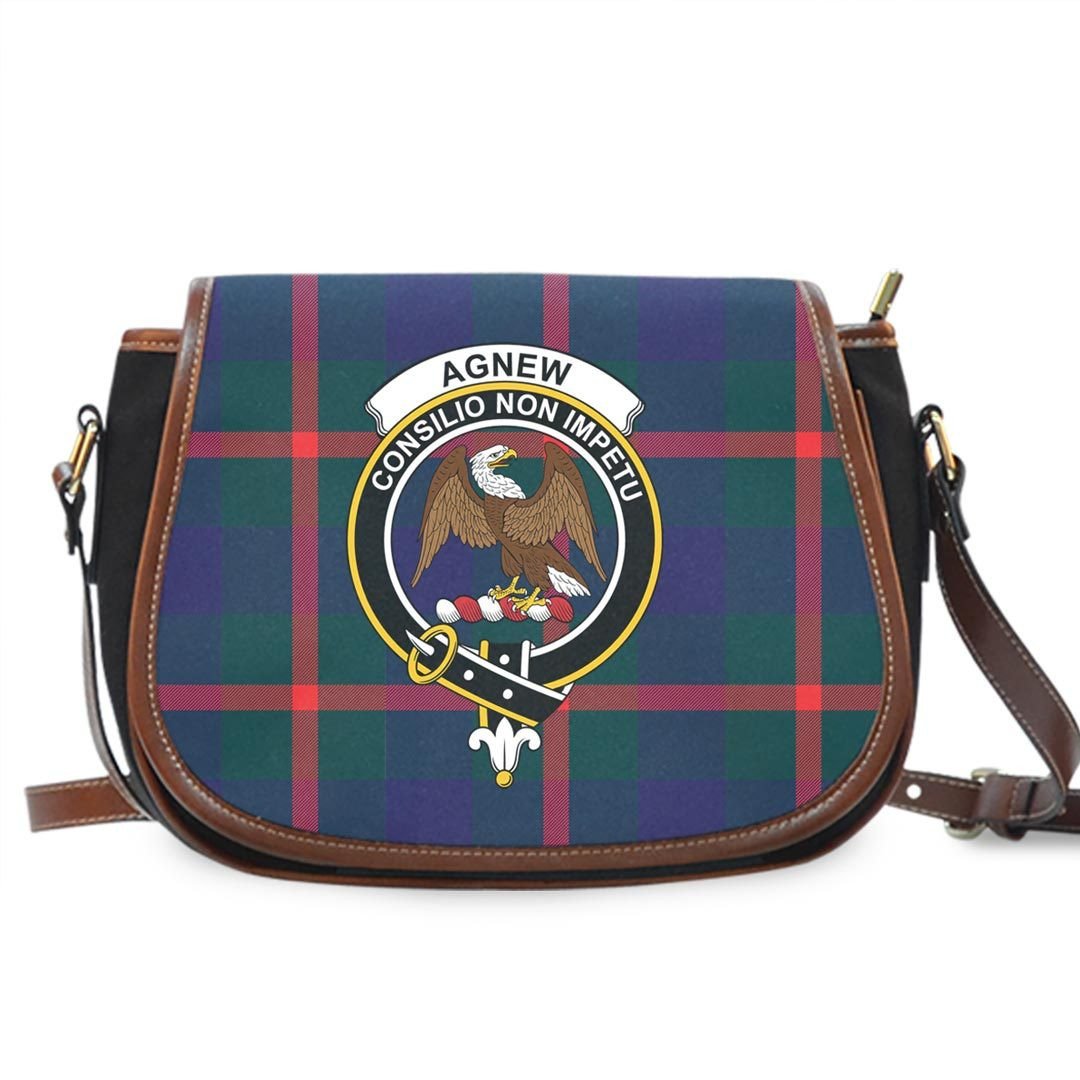 Agnew Modern Tartan Crest Saddle Bag