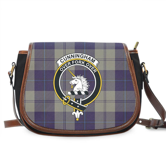 Cunningham Dress Blue Dancers Tartan Crest Saddle Bag