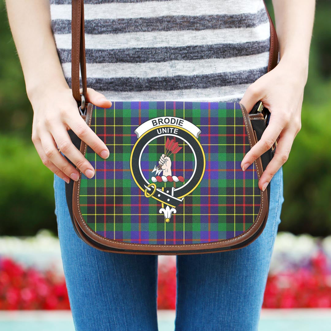 Brodie Hunting Modern Tartan Crest Saddle Bag