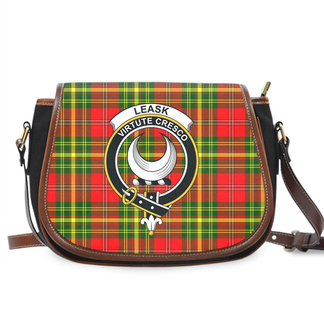 Leask Tartan Crest Saddle Bag