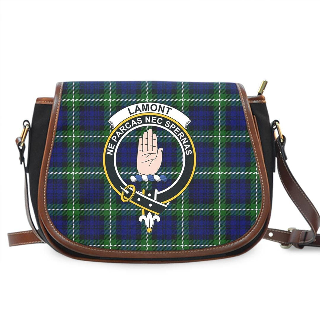 Lamont Modern Tartan Crest Saddle Bag