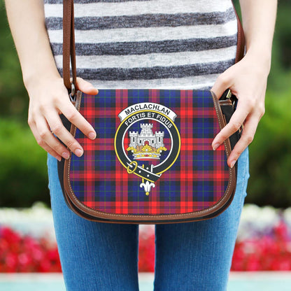 MacLachlan Modern Tartan Crest Saddle Bag