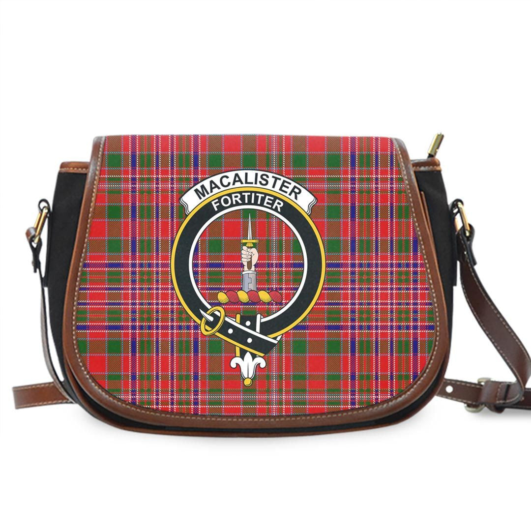 MacAlister Modern Tartan Crest Saddle Bag