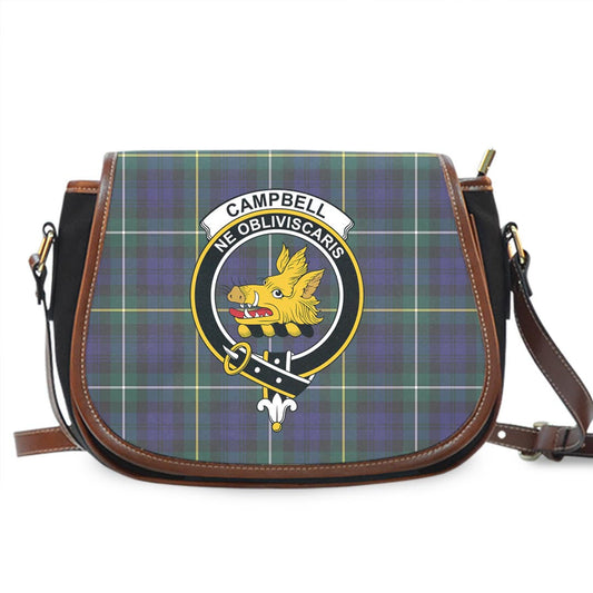 Campbell Argyll Modern Tartan Crest Saddle Bag