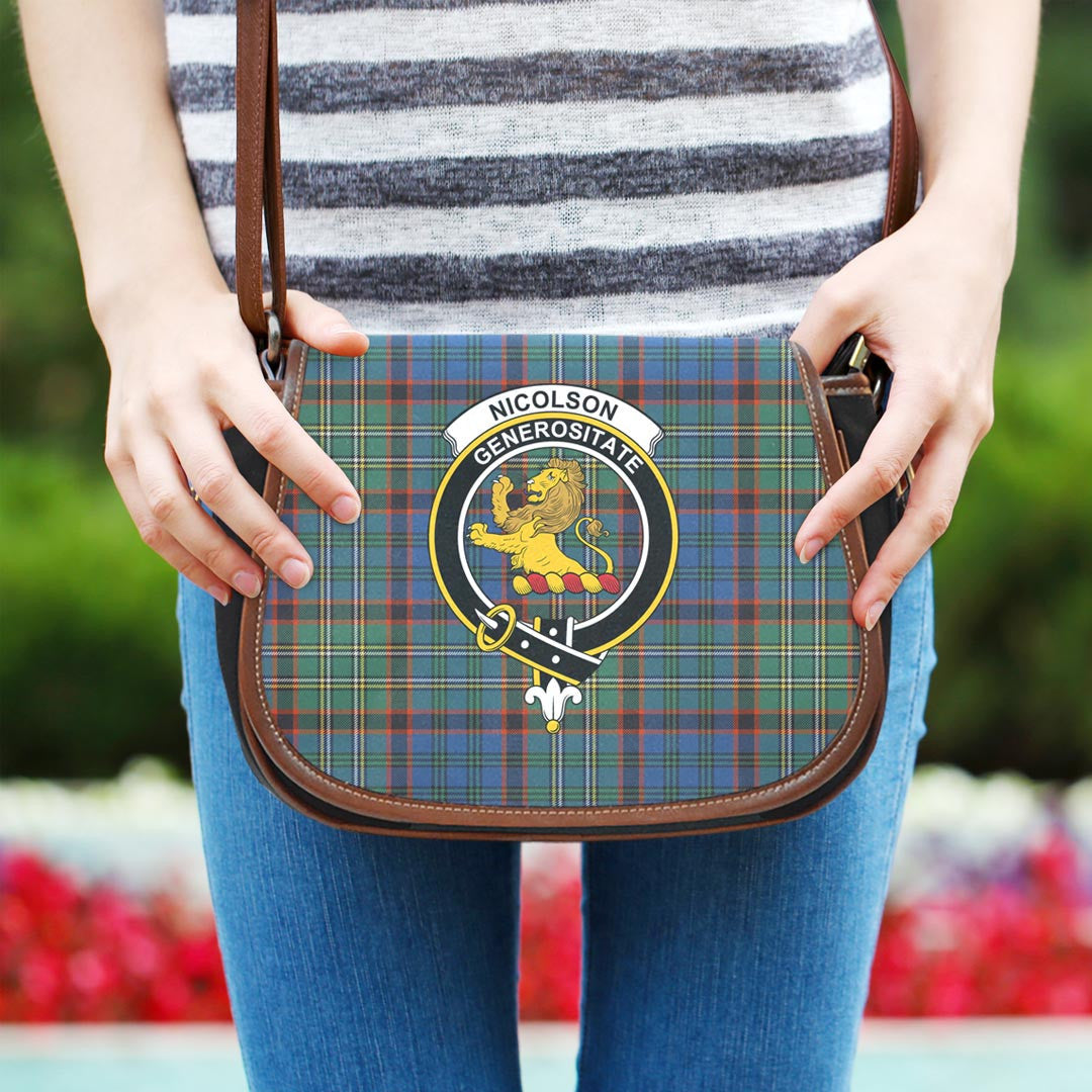 Nicolson Hunting Ancient Tartan Crest Saddle Bag