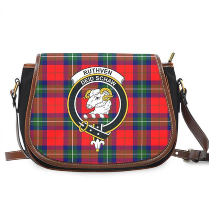 Ruthven Modern Tartan Crest Saddle Bag