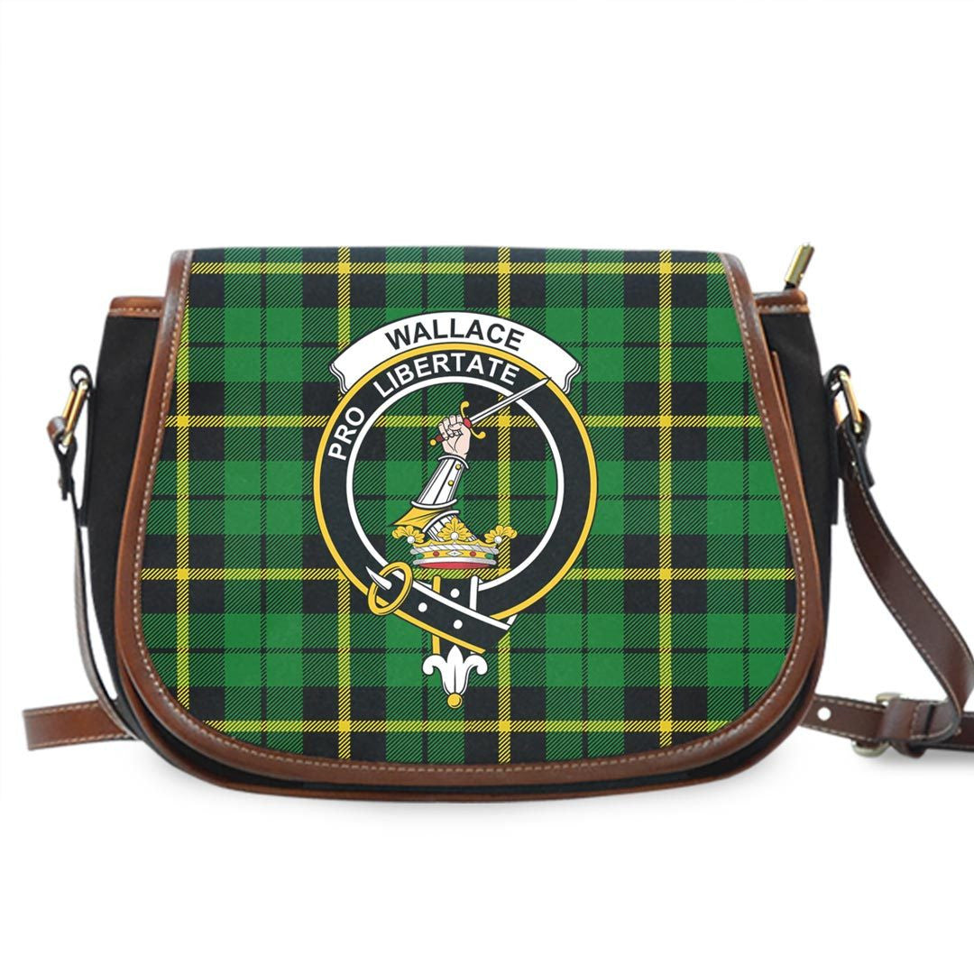 Wallace Hunting Green Tartan Crest Saddle Bag