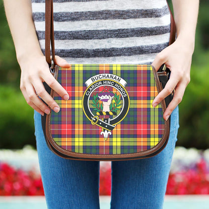 Buchanan Modern Tartan Crest Saddle Bag