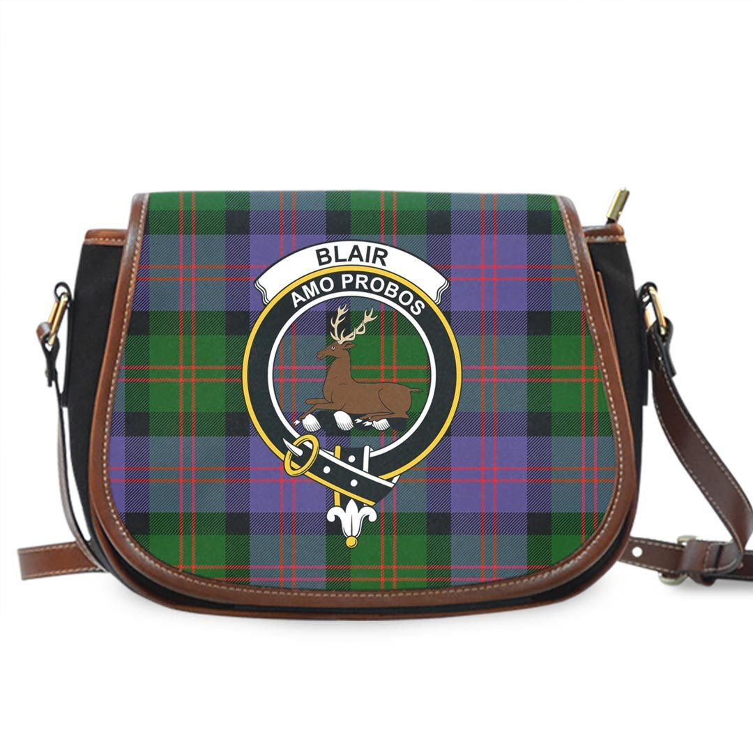 Blair Modern Tartan Crest Saddle Bag