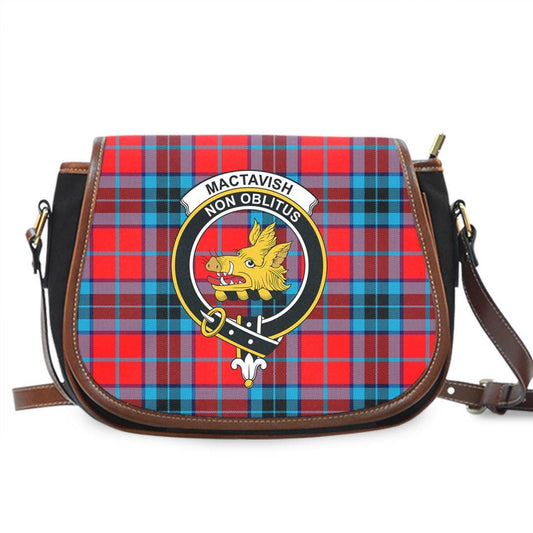 MacTavish Modern Tartan Crest Saddle Bag