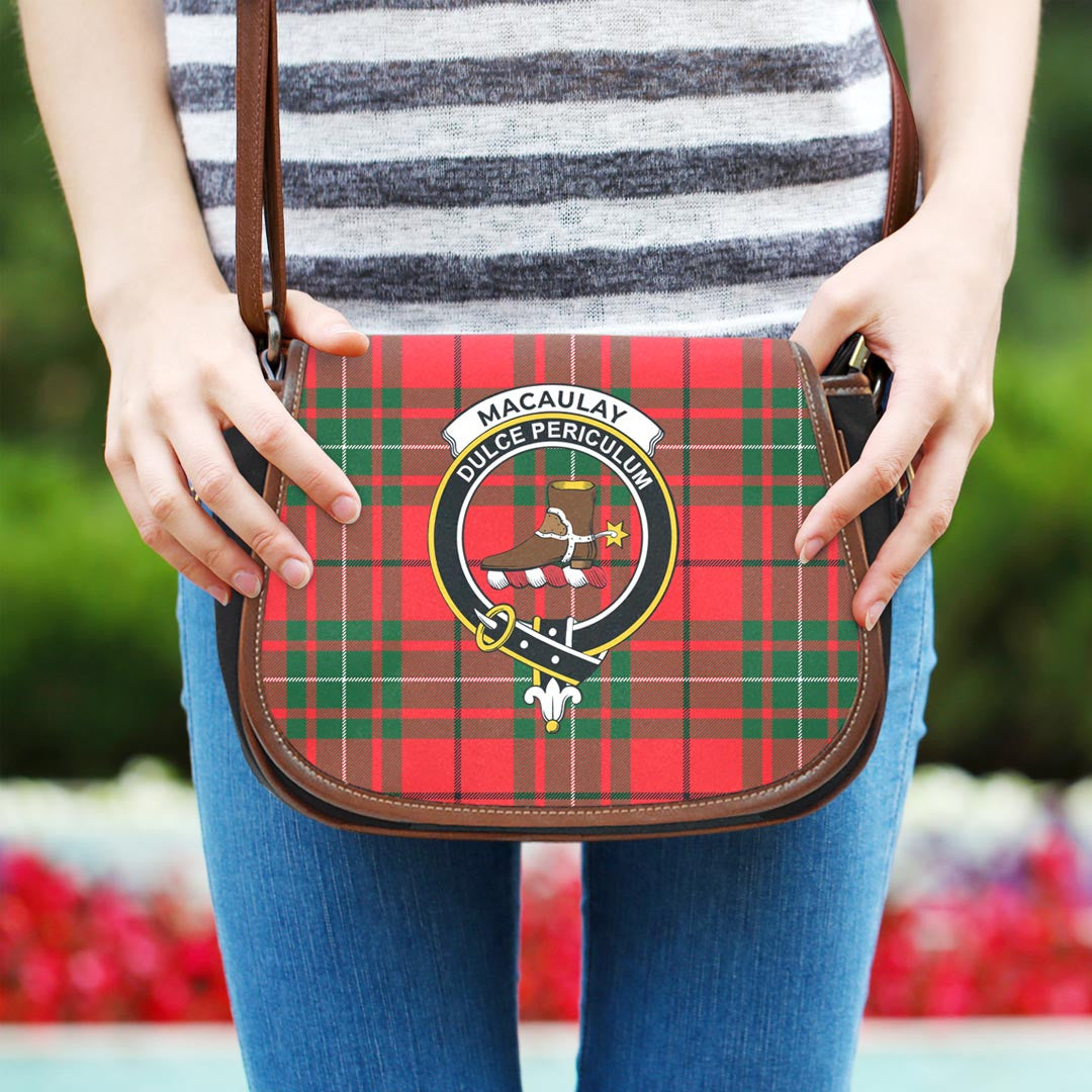 MacAulay Modern Tartan Crest Saddle Bag