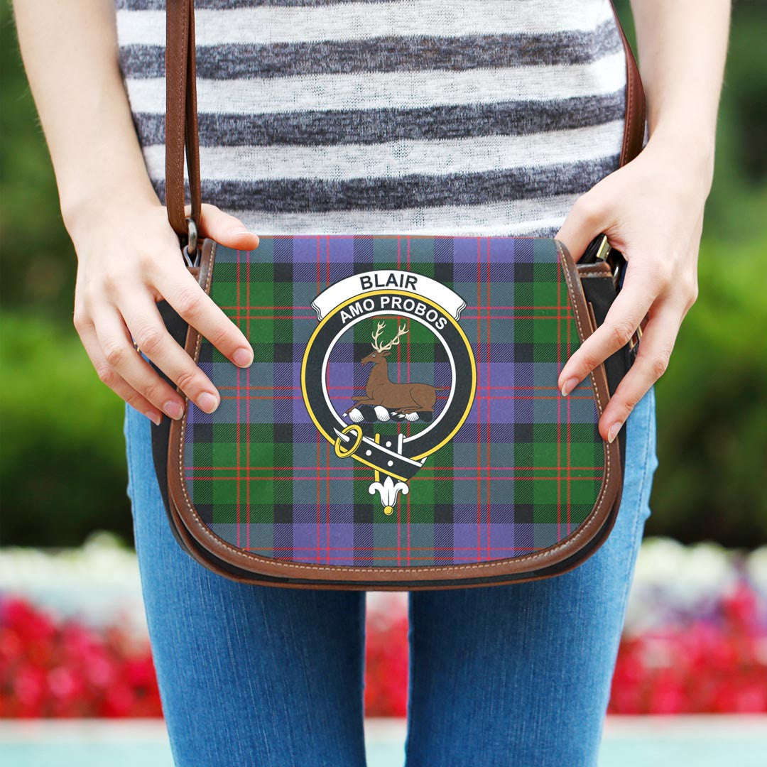 Blair Modern Tartan Crest Saddle Bag