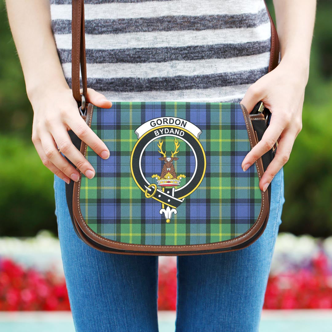 Gordon Old Ancient Tartan Crest Saddle Bag