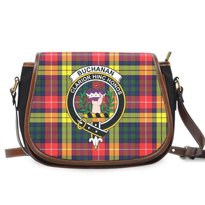 Buchanan Modern Tartan Crest Saddle Bag