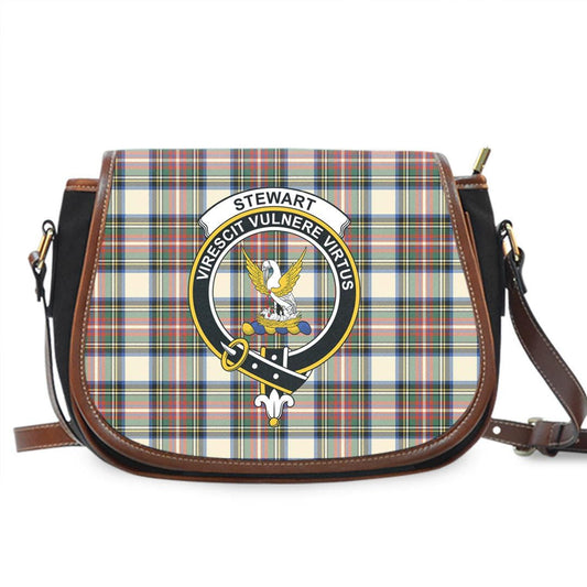 Stewart Dress Ancient Tartan Crest Saddle Bag