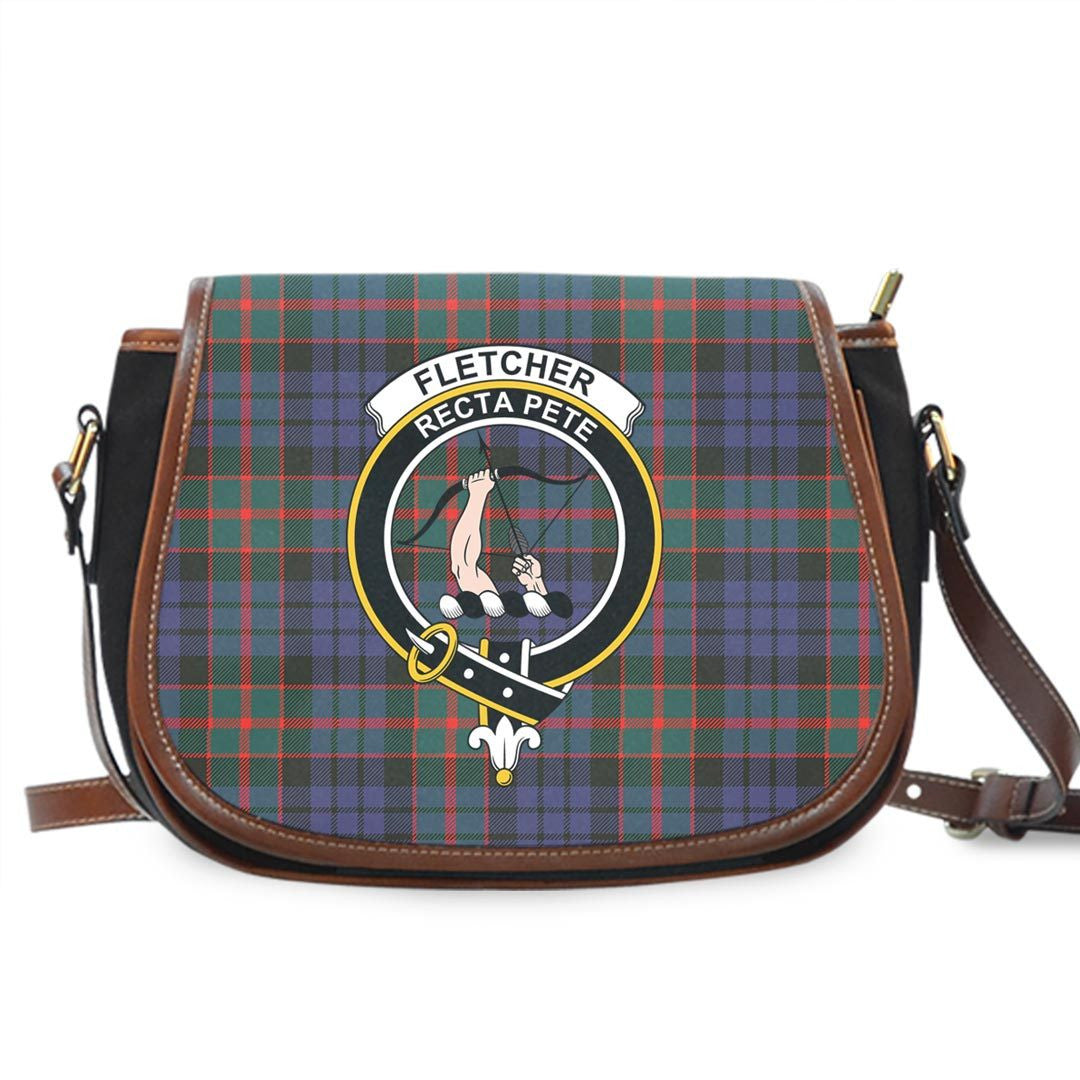 Fletcher of Dunans Tartan Crest Saddle Bag