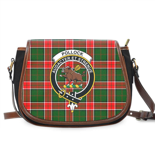 Pollock Modern Tartan Crest Saddle Bag