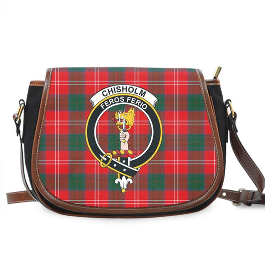 Chisholm Modern Tartan Crest Saddle Bag