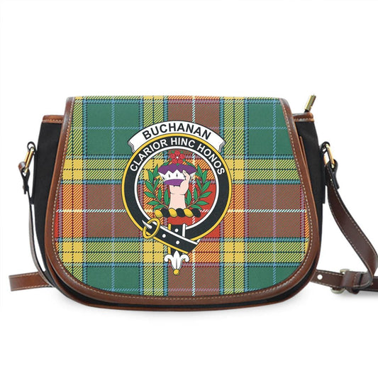 Buchanan Old Sett Tartan Crest Saddle Bag