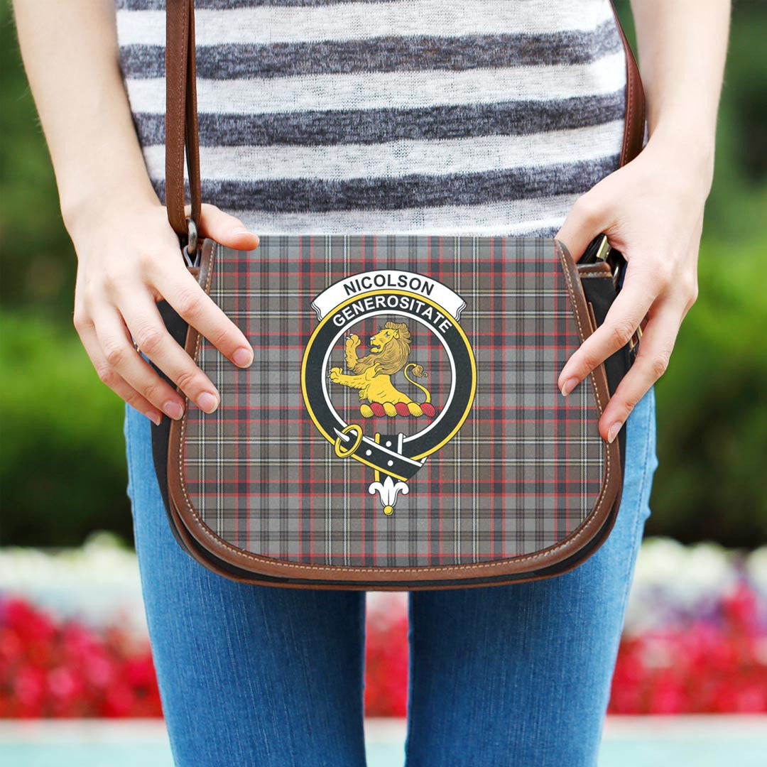 Nicolson Hunting Weathered Tartan Crest Saddle Bag