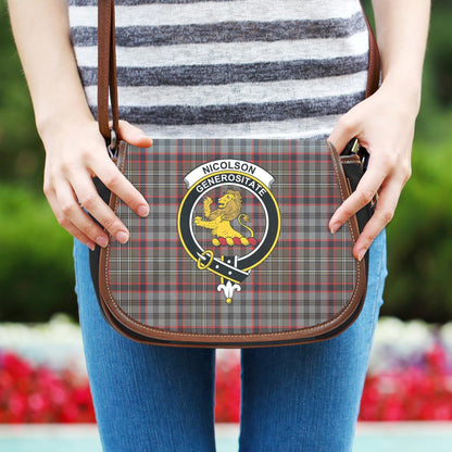 Nicolson Hunting Weathered Tartan Crest Saddle Bag