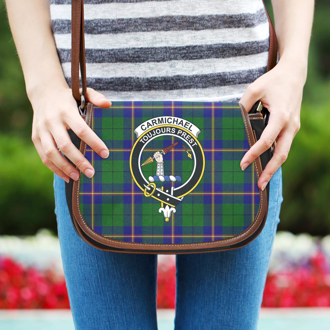 Carmichael Modern Tartan Crest Saddle Bag