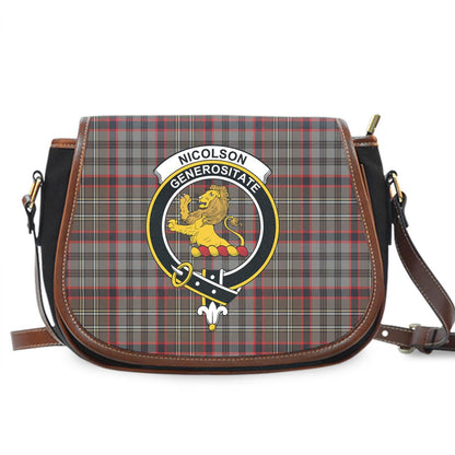 Nicolson Hunting Weathered Tartan Crest Saddle Bag