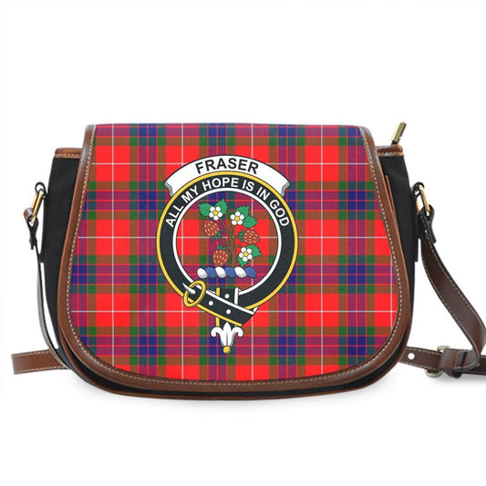 Fraser Modern Tartan Crest Saddle Bag