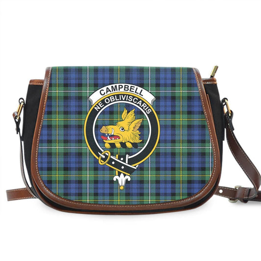 Campbell Argyll Ancient Tartan Crest Saddle Bag