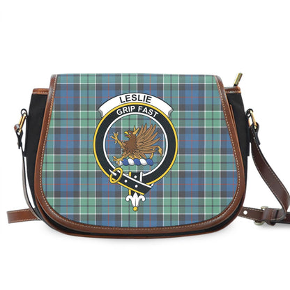 Leslie Hunting Tartan Crest Saddle Bag