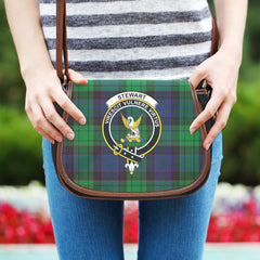 Stewart Old Modern Tartan Crest Saddle Bag