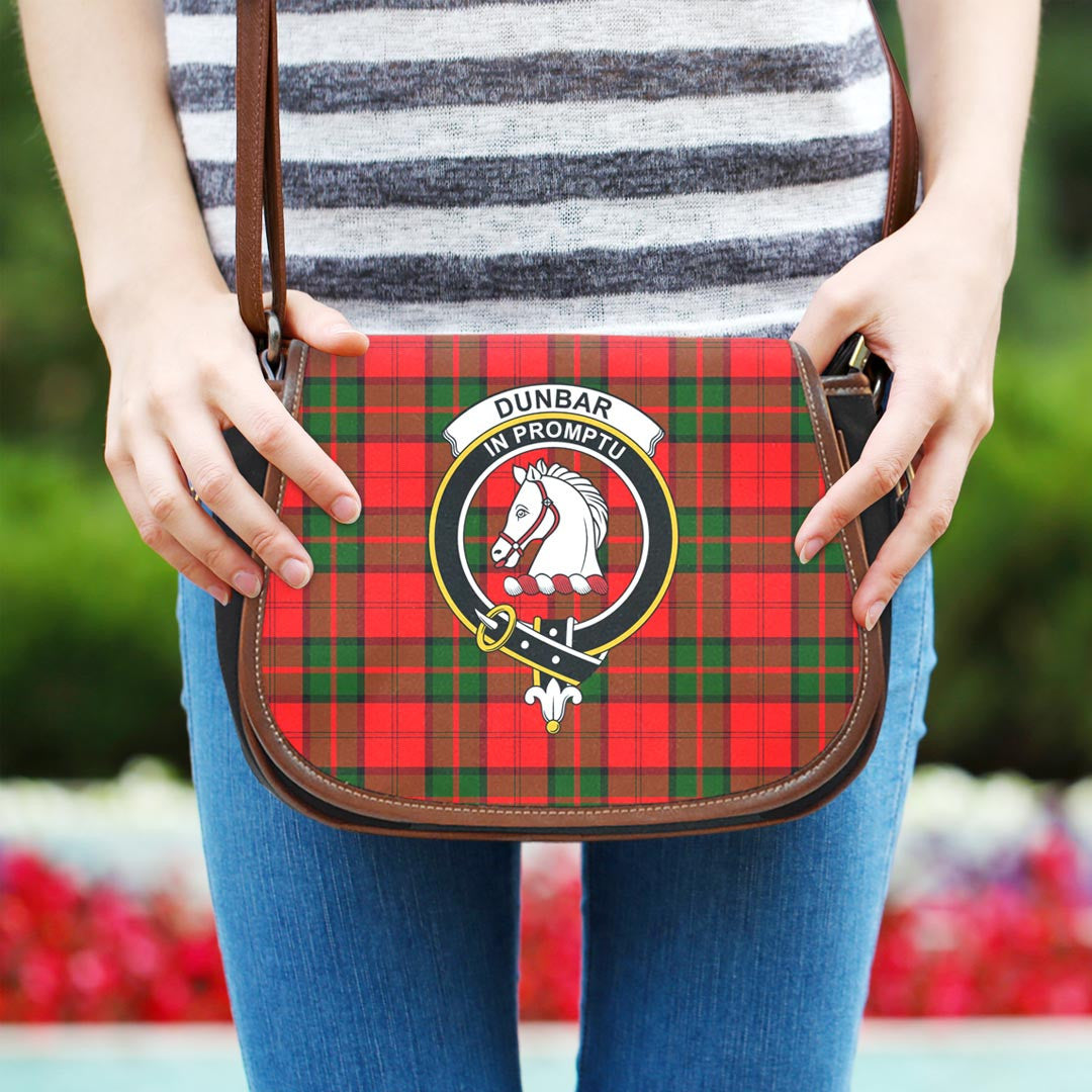 Dunbar Modern Tartan Crest Saddle Bag