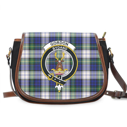 Gordon Dress Modern Tartan Crest Saddle Bag