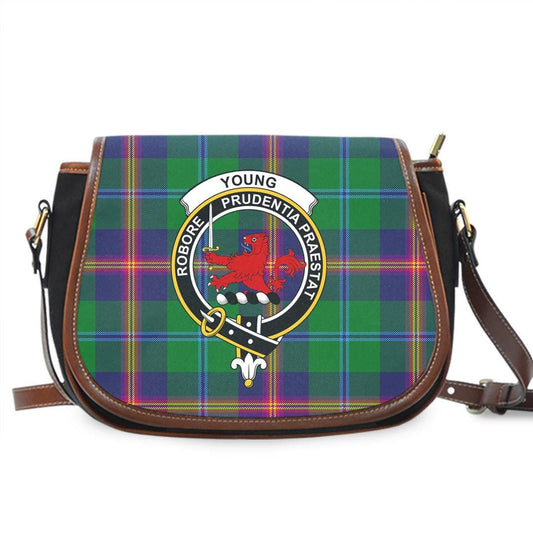 Young Modern Tartan Crest Saddle Bag