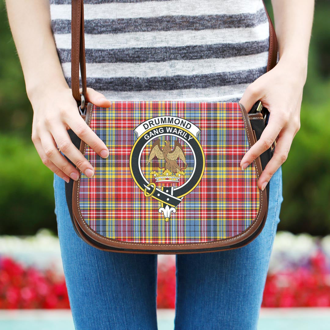 Drummond of Strathallan Tartan Crest Saddle Bag