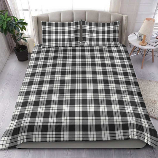 Macfarlane Black & White Tartan Plaid Bedding Set