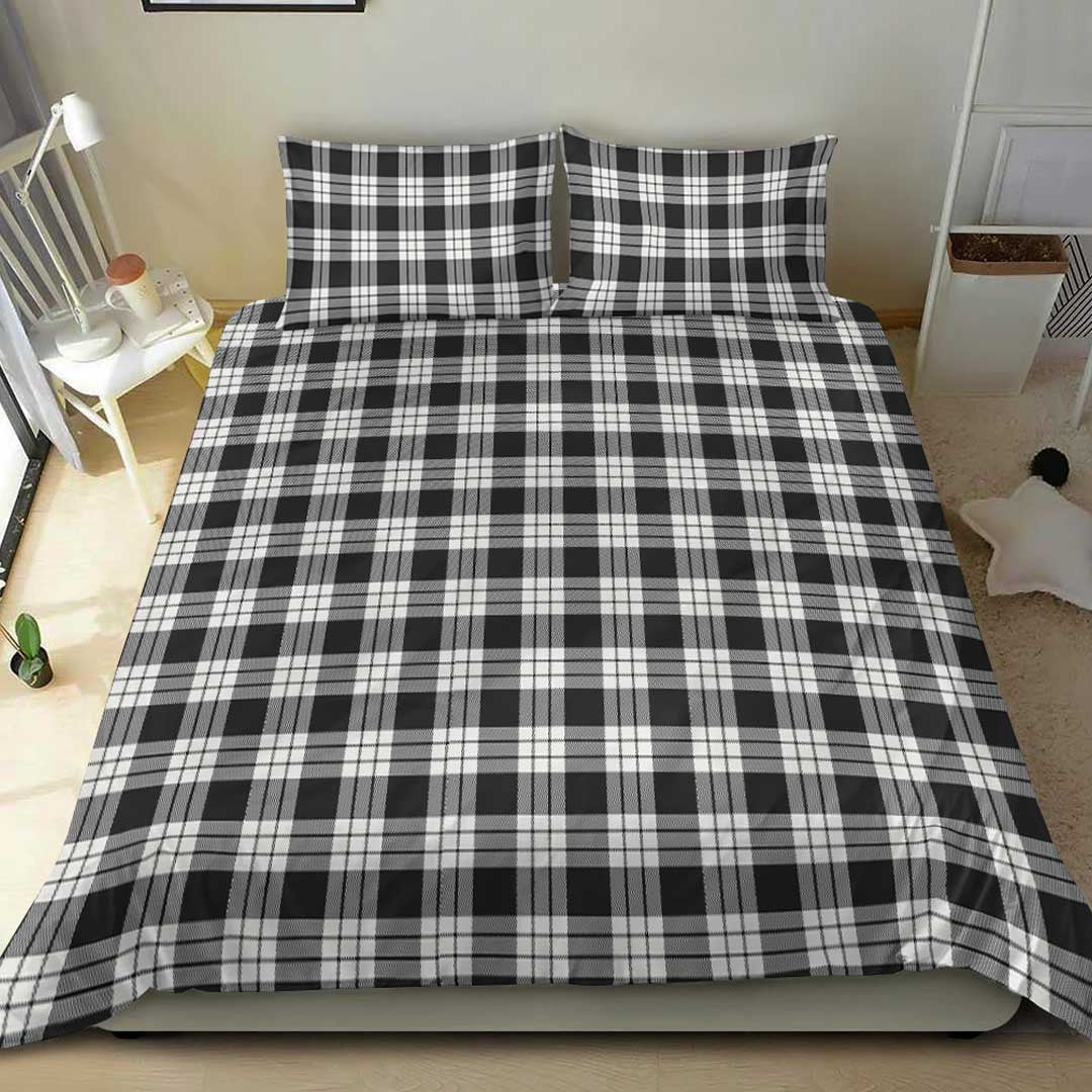 Macfarlane Black & White Tartan Plaid Bedding Set