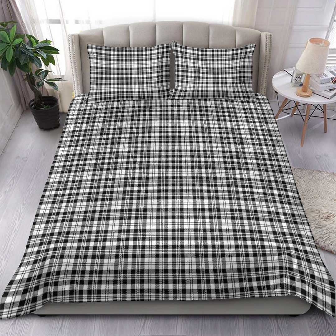 Scott Black & White Modern Tartan Plaid Bedding Set