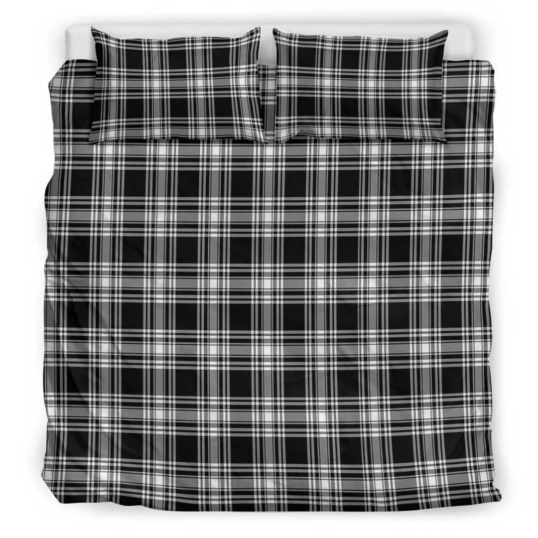 Menzies Black & White Modern Tartan Plaid Bedding Set