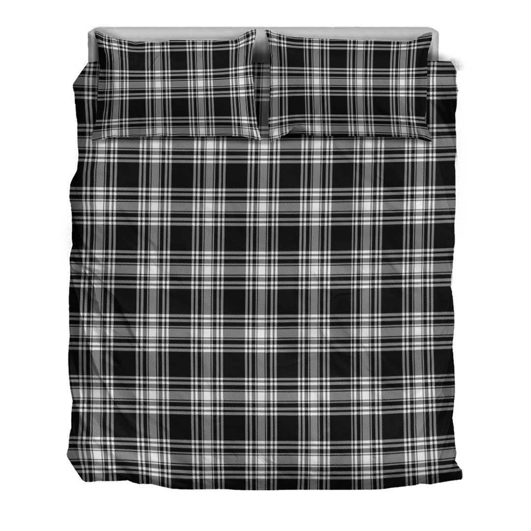 Menzies Black & White Modern Tartan Plaid Bedding Set