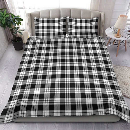 Macfarlane Black & White Ancient Tartan Plaid Bedding Set