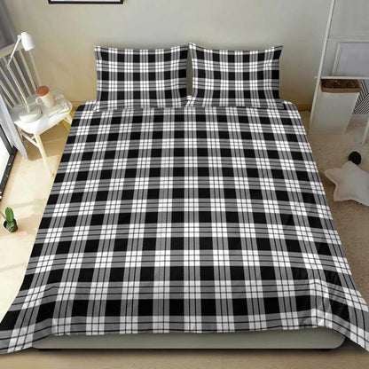 Macfarlane Black & White Ancient Tartan Plaid Bedding Set