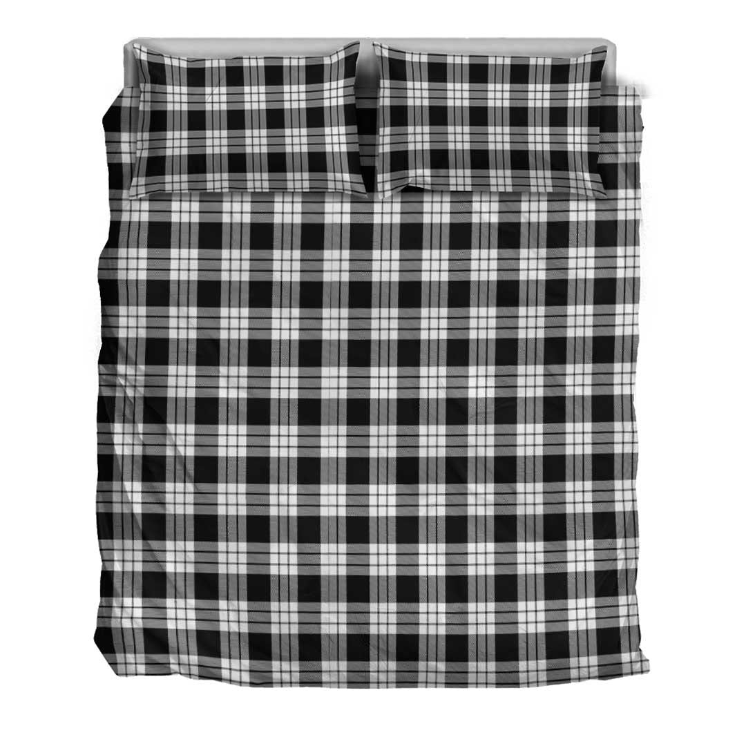 Macfarlane Black & White Ancient Tartan Plaid Bedding Set