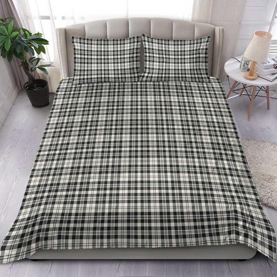 Scott Black & White Ancient Tartan Plaid Bedding Set