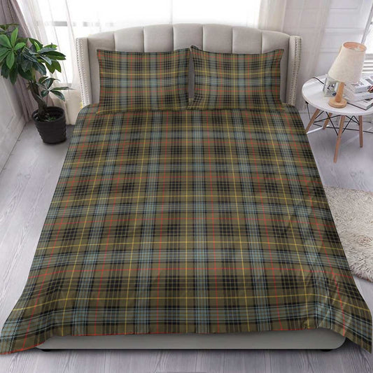 Stewart Hunting Weathered Tartan Plaid Bedding Set