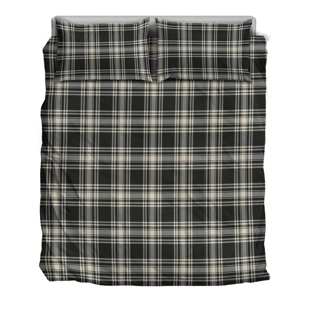 Menzies Black & White Ancient Tartan Plaid Bedding Set